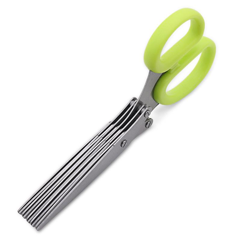 Kitchen scissors, kitchen stainless steel five-layer scallion household scissors, multi-layer scallion scissors