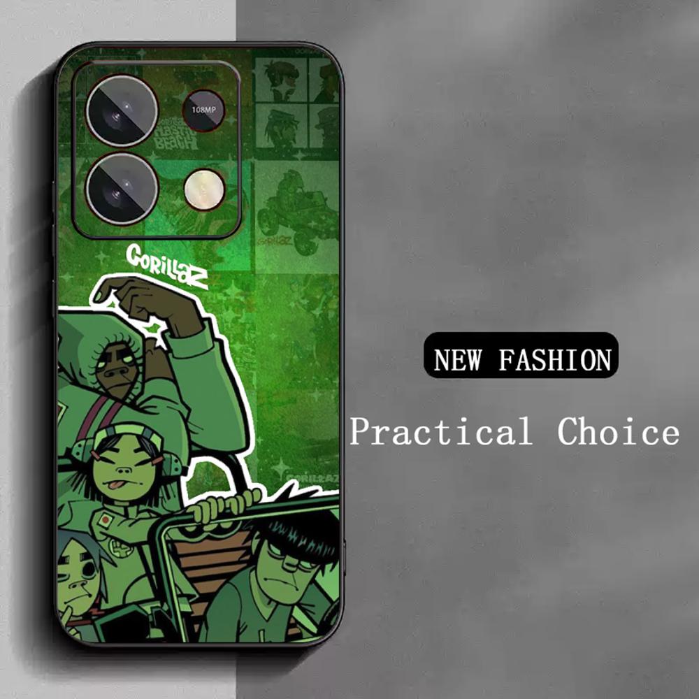 Hot band Gorillaz fashion poster design Phone Case For Redmi Note 14 13 12 11 Pro Plus S 5G 14C A3 Soft Black Phone Cover