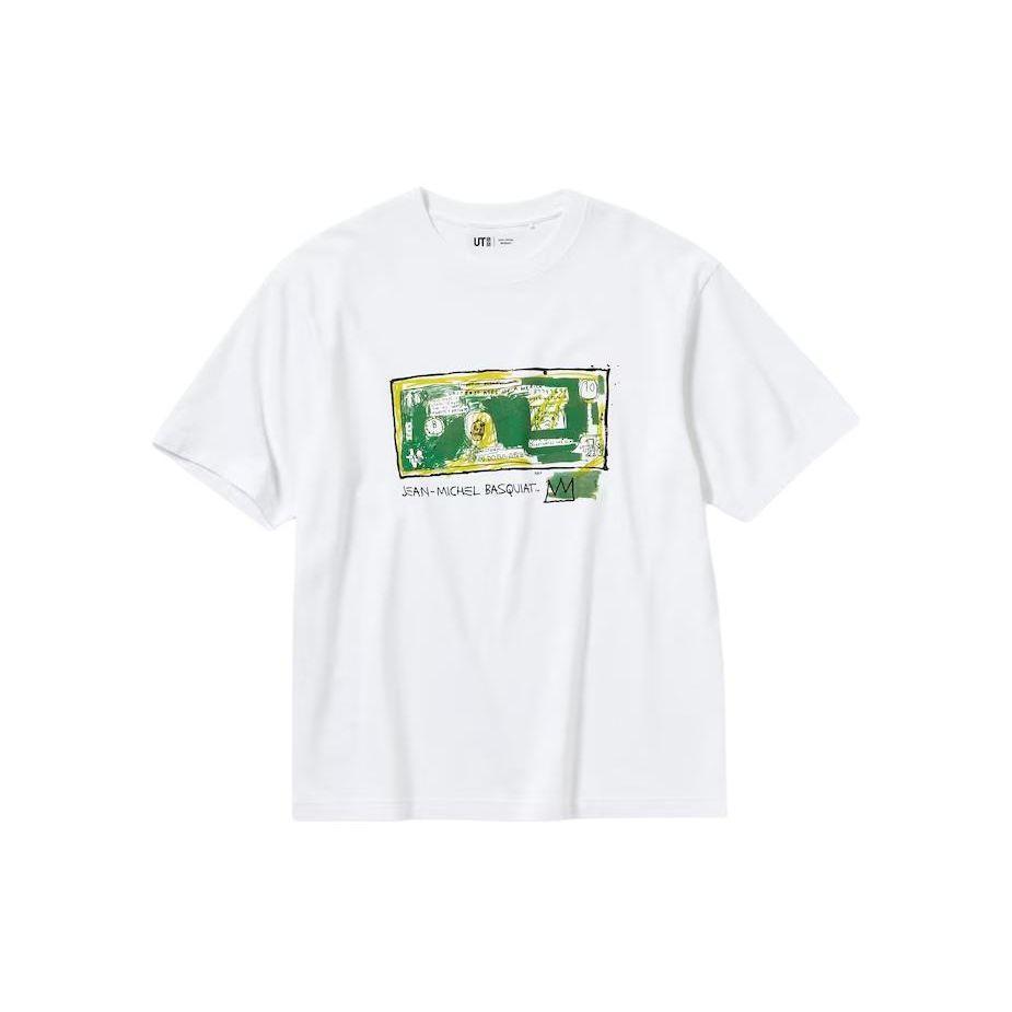 Uniqlo X Коллаборация с Jean-Michel Basquiat Весна/Лето 2024 Передний Графический Принт Футболка с коротким рукавом Унисекс Топы Белый 470740-00