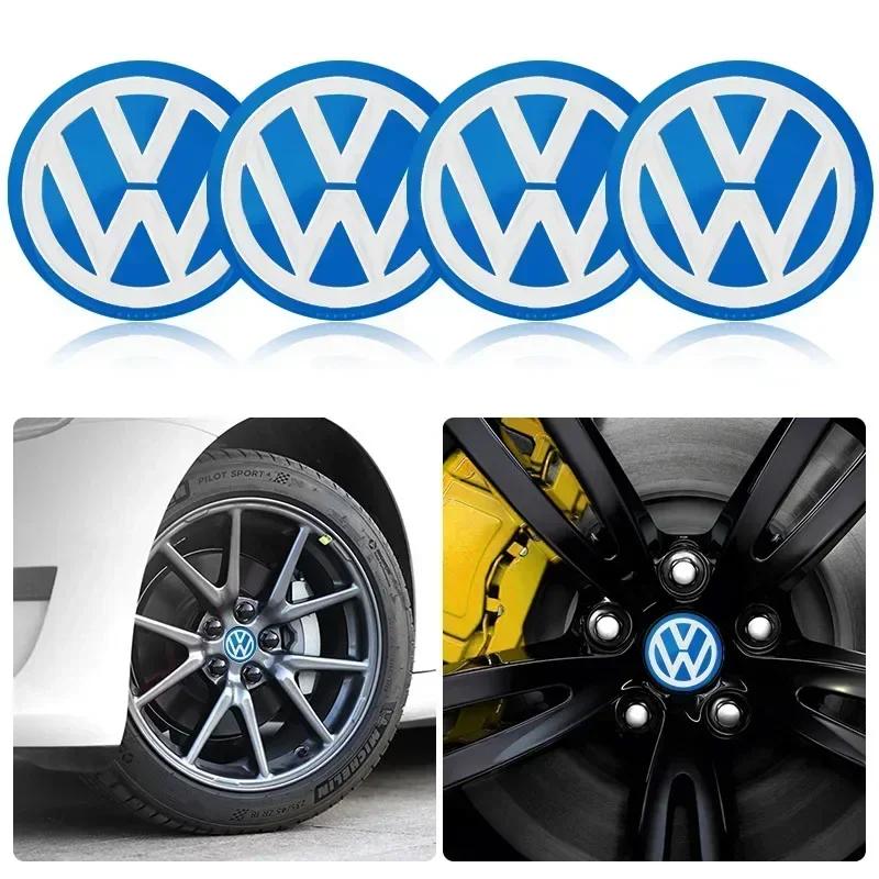 B6 VW For Volkswagen 4Pcs 56/60MM Car Wheel Center Hub Caps Logo Cover Accessories For Volkswagen Santana GTI Rline Polo Golf Pa