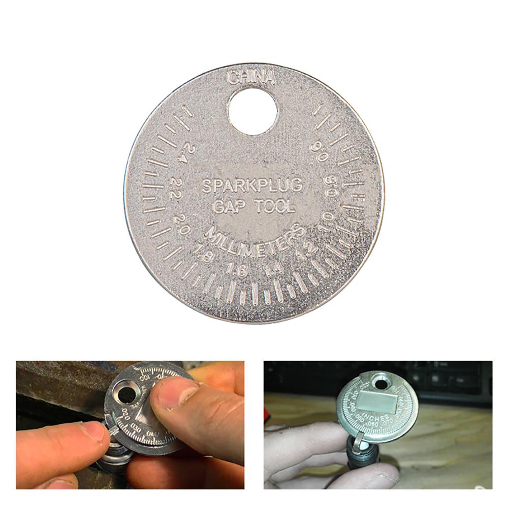 Free Ship Hot Sale 1pc Coin- Type 0.6-2.4mm Spark Plug Gap Gauge Measurement Tool Range Spark Plug Gage Caliber Measuring Tool