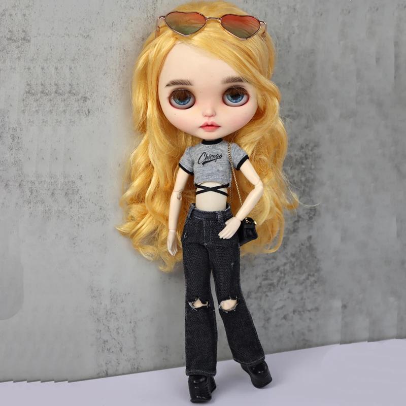 Для кукол Blythe Одежда Клеш Джинсы Брюки для Ob24 Ob22 Azone Кукол Наряд