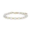 Bracelet - Zul - Argent 925 - Perle Blanche - Finition or Jaune 18K - 19 Cm