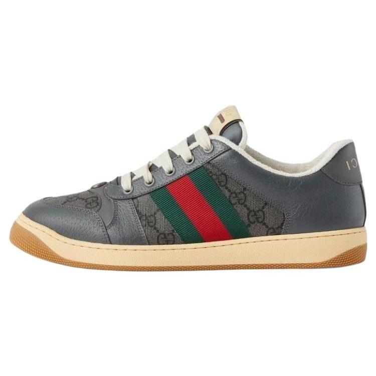 Gucci Кеды Screener Потертые Стильные Кеды для Скейтбординга Мужские Серые 749622 FAB3X 8746