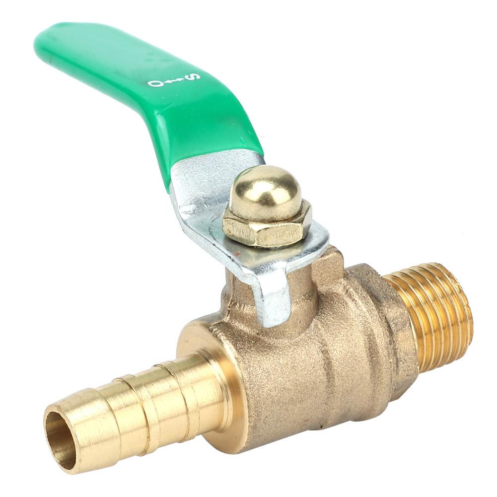 G1Celsius4   Male to 8Celsius10Celsius12mm Hose Barb   Valve Green Lever Handle Thicken Brass Valve(8mm)