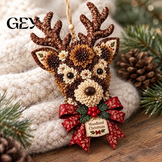Holiday Craft Supplies for Beginners 3D Fabric Poke Wreath DIY Kit, Beginner-Friendly Christmas Making Stamp Art Set Door Hanging Home Decor Projects