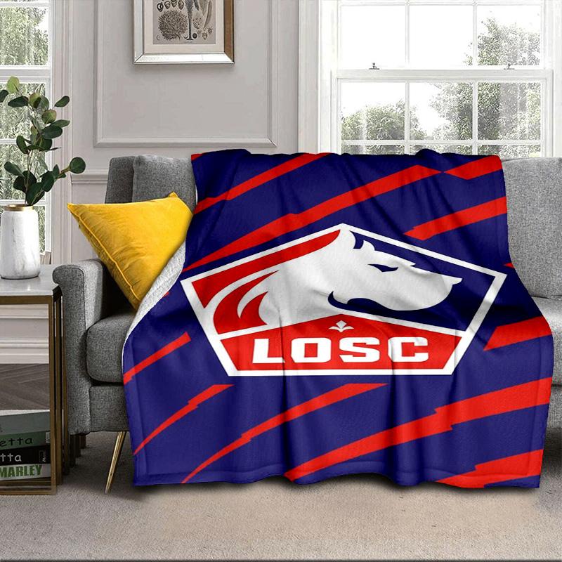 Losc Football Crest Portable Blanket/Soft Blanket Bedding Blanket Suitable for Travel Camping Living Rooms Offices Sofas Fan Gifts