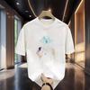 Women Men Cotton T Shirt Round Neck Short Sleeve Print Casual T-shirts