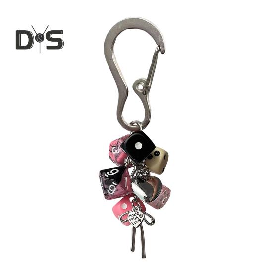 Keychain Pendant Dice Charm Lightweight Portable Acrylic Keychain Phone Bag Keyring Smooth Surface Keychain
