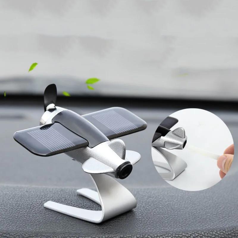 WTEMPO Солнечный ароматический диффузор, модель самолета, украшение автомобиля, вращающийся самолет из алюминиевого сплава, автомобильные аксессуары