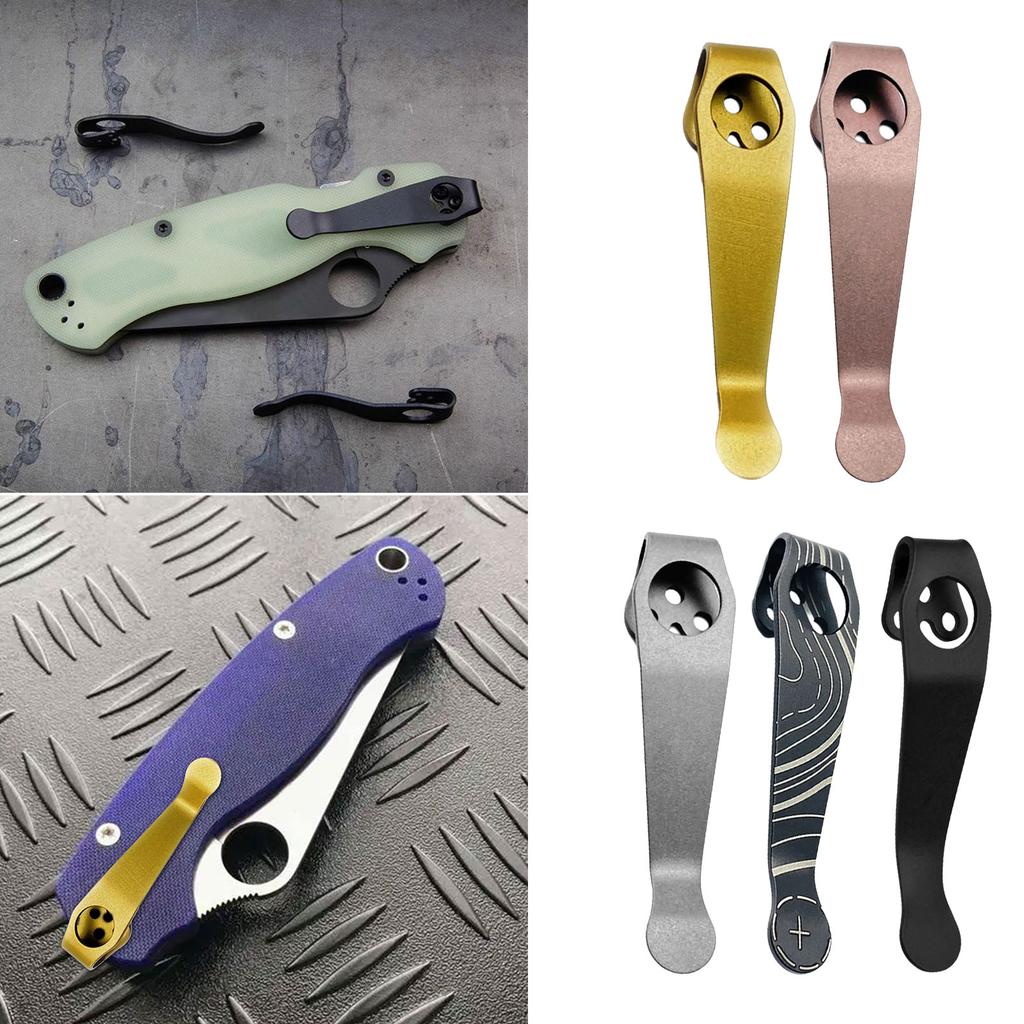 Контурная текстура титановый складной нож задний зажим DIY карманный зажим для Spyderco C81 Paramilitary 2 нож задний зажим