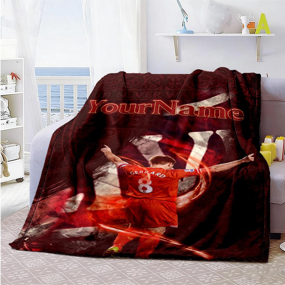 Liverpool Customize Text Blanket Throw Personalized Blanket Comfortable for Livingroom Office Chair Seaside Bed Four Seasons Universal