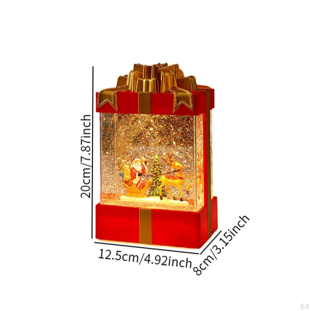 Christmas Lantern Carousel Snow Globe Music Box Santa Claus Snowing Octave for Baby