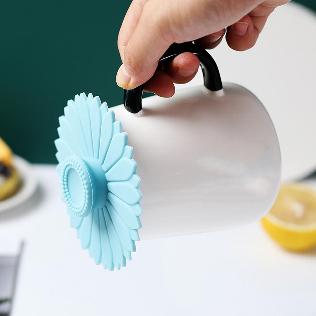 Крышки для чашек из силикона с рисунком подсолнуха, пылезащитные чехлы для кружек для кемпинга, герметичные крышки для горячих чашек, герметичная крышка для кофе и чая