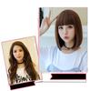 LESUN Full Straight Diagonal Smooth Small Face Loose and Small Heat False Net Included Wig, Wig, Bob, Bangs, Semi-Short, Straight, Fluffy, Effect,