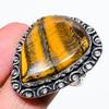 Natural Tiger Eye Gemstone Handmade 925 Sterling Silver Gift Ring Size 6 W9a53