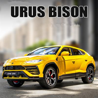1/24 Lamborghini URUS Bison SUV литая спортивная модель автомобиля литые металлические внедорожники имитация модели автомобиля звук и свет детские игрушки подарок