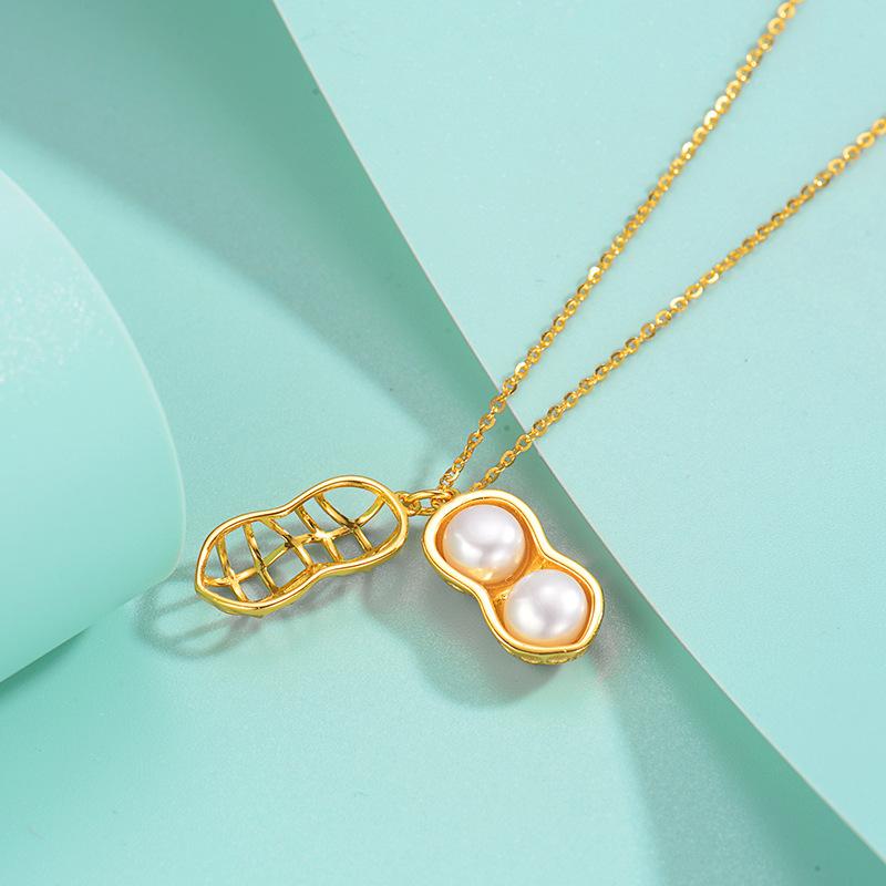 S925 Серебряный арахис Good Things Happen Light Роскошное жемчужное ожерелье для женщин Ключичная цепочка Ювелирные изделия Подарки на праздники
