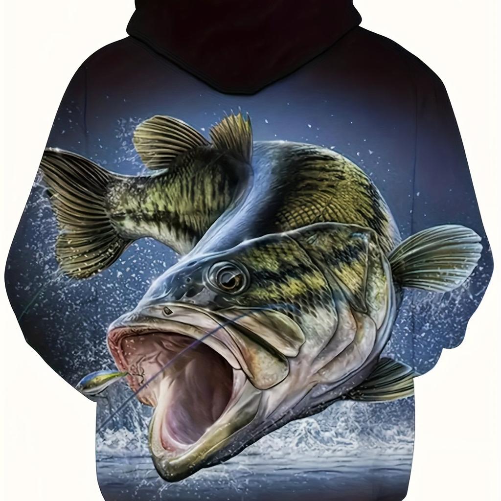 Мужская толстовка с длинным рукавом и принтом для рыбалки и дикой природы, свободная и удобная толстовка с капюшоном, осенний стиль, мужская одежда
