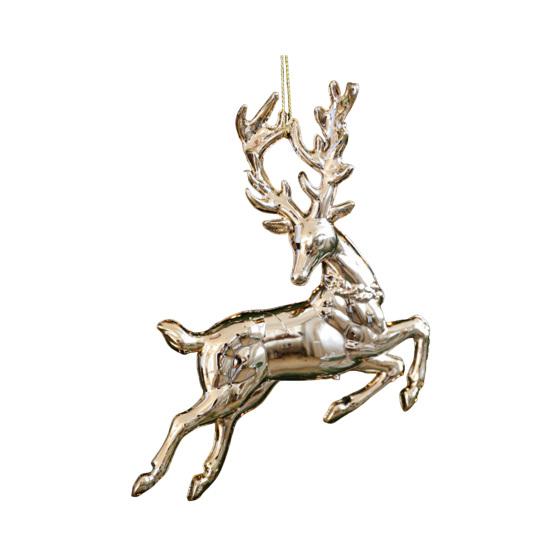 Рождественские украшения Пластиковые блестящие золотые Снежинка/Олень/Ангел Подвесные украшения для рождественской елки