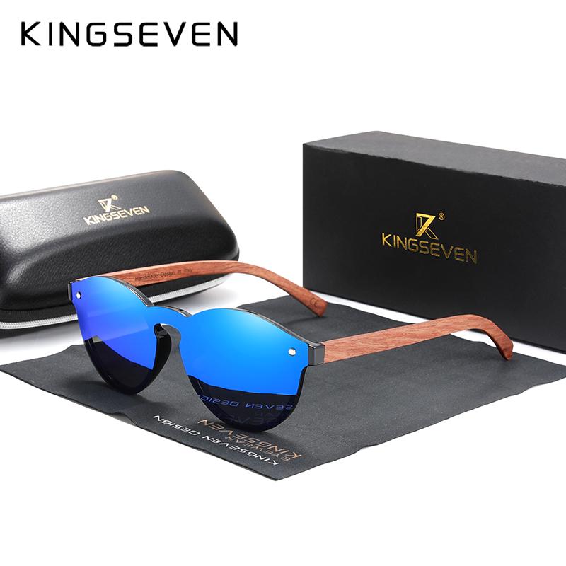 Kingseven Солнцезащитные очки из натурального дерева KINGSEVEN Bubinga, мужские поляризационные очки, деревянные модные солнцезащитные очки, оригинальные аксессуары