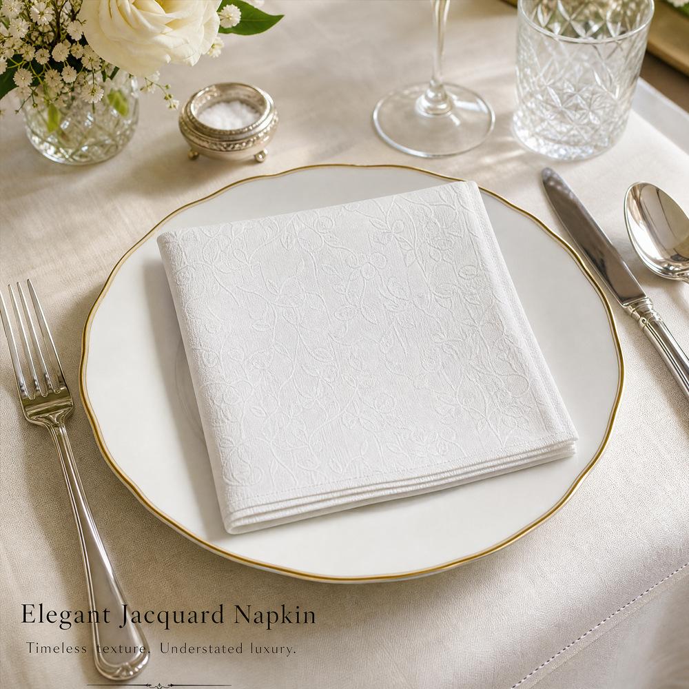 European jacquard fabric napkin elegant and durable easy to fold table decorative napkin household wedding banquet restaurant napkin