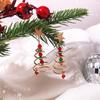 1 Pair Christmas Tree Earrings Five-pointed Star Plating Contrast Colors Jewelry Fine Texture Dangle