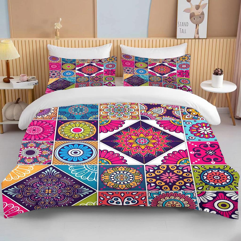 10 Размеров Комплект Постельного Белья с Принтом Мандалы Мультяшный Аниме Пододеяльник Покрывало для Одеяла Мальчики Девочки Дети Взрослые Полуторный Кинг Подарки