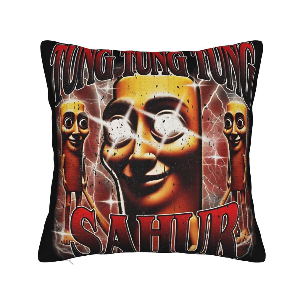 Pillow Case Tung Tung Tung Sahur John Pork Meme Brainrot Design  Pillow Cover For Office Car Home Decor Novelty Pillowcases