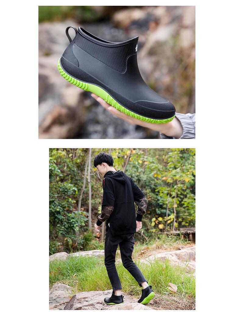 Short Tube Unisex Rain Boots: Lightweight, Waterproof, Low-top Rubber Shoes for Outdoor Use