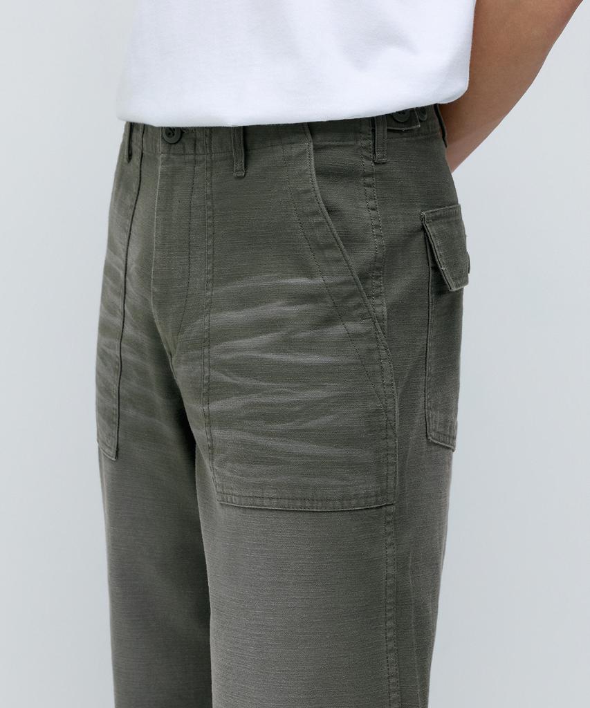 MUSINSA STANDARD Faded Back Satin Fatigue Pants [Khaki]
