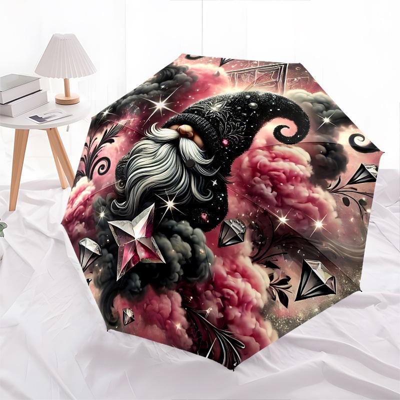 Gnome, FantasyThemed Automatic Opening and Closing umbrella 8 Ribs, Suitable for Leisure and Going Out, Outdoor Accessory, Gothic Style, F