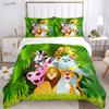 Jungle Animal Cute Casal All Season Duvet Cover Comforter Bedding Sets Soft Quilt Cover and Pillowcases Single/Double/Queen/King