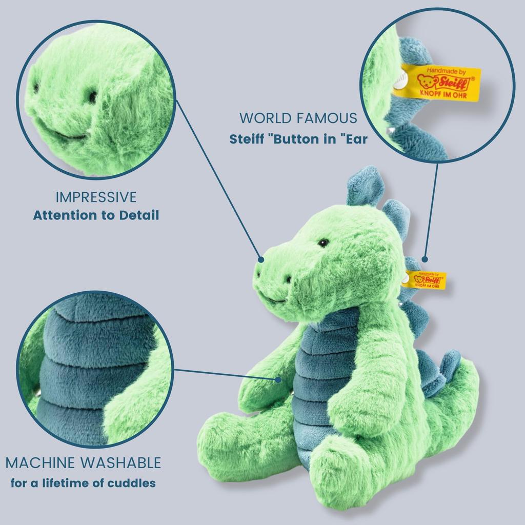 Steiff Spot the Stegosaurus Plush Steiff Spot the Stegosaurus Dinosaur Toy, 28cm,