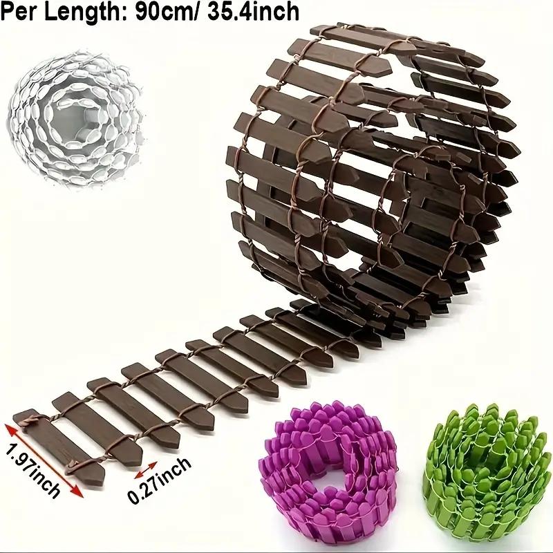 Садовое украшение микроландшафт маленькие украшения мясистый деревянный забор 90 см забор удлиненный мини-забор инструменты для ландшафтного дизайна