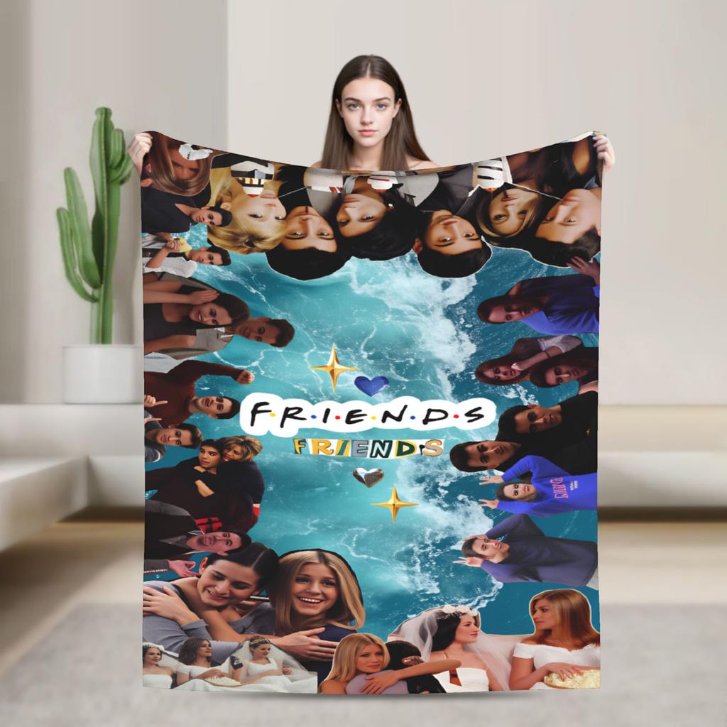 Friends Television Cartoon Blankets Warm Soft Plush Throw Blanket For Couch Bed Travel Office Flannel Bedspread Bed Cover