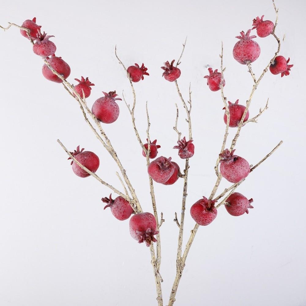Bonsai Fake Flowers Artificial Pomegranate Branches Faux Fake Plants Birthday Decor
