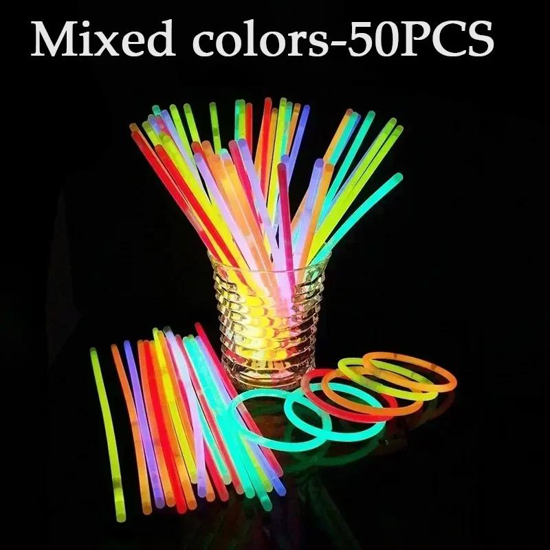 50-200 шт одноразовые цветные флуоресцентные палочки ведро флуоресцентные палочки ночник палочка концерт рождественский ручной реквизит