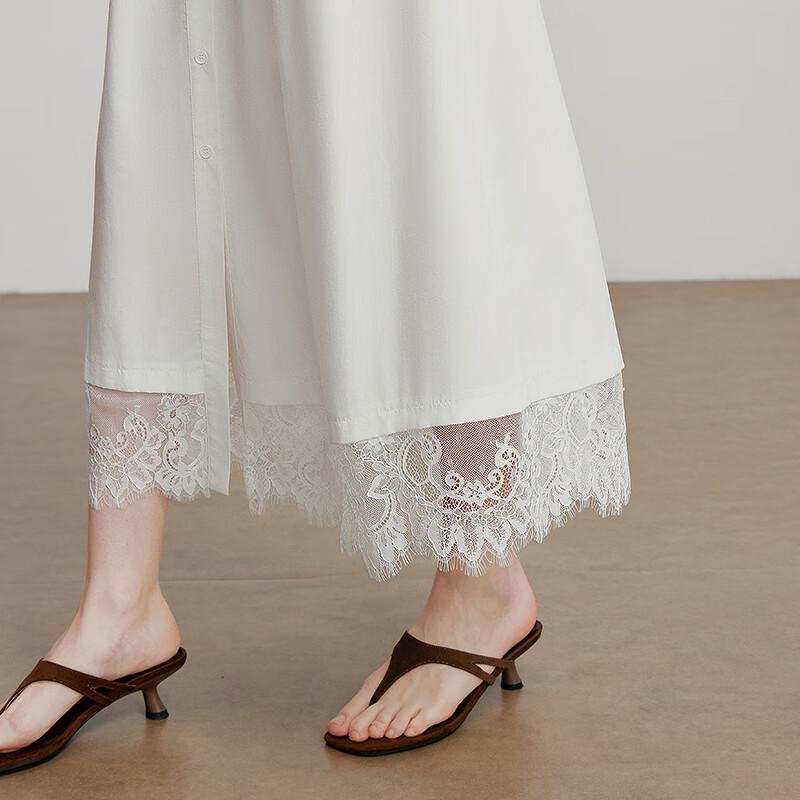 Chuyu 2025 Платье-комбинация с V-образным вырезом из лиоцелла с прохладным прикосновением и кружевной отделкой