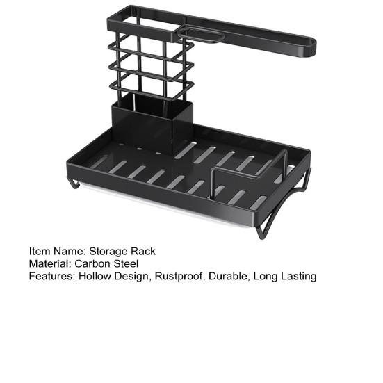 Сливная полка для кухонной столешницы, устойчивая к ржавчине, прочная, несущая многоцелевая полка для хранения, держатель для губки с