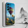 Cute Hot Air Balloon Case For Samsung S21,S20,S10,Plus,S9,S22,S25,Ultra,S24,S23,FE,Lite,Soft Silicone Black