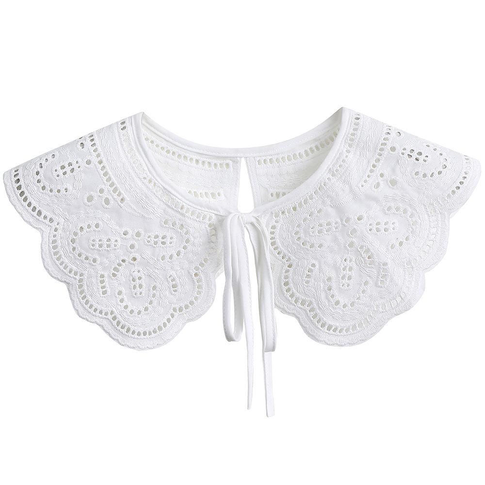 Solid Color White Lace Fake Collar Shawl Wrap False Collars Female Necklace Small Scarf Shawl  Detachable Collars Decor