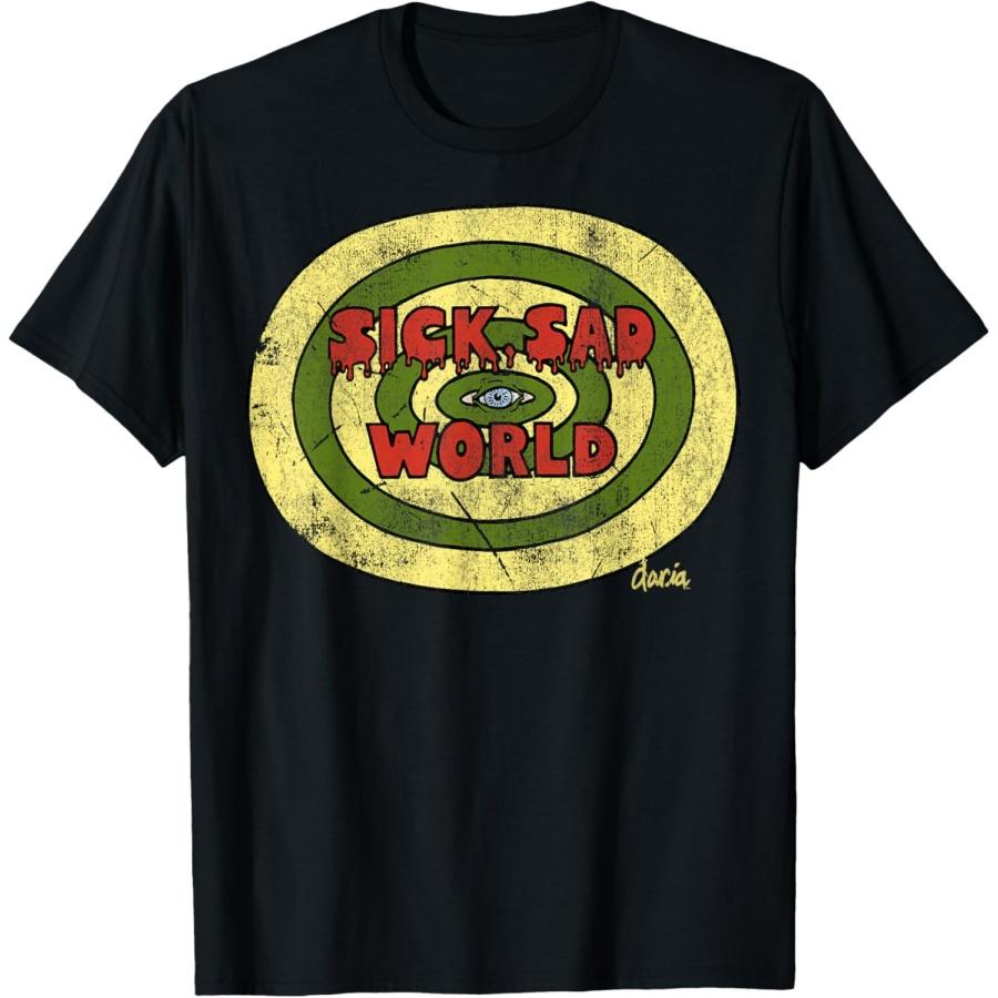 Daria Sick Sad World Drippy Text Eye Logo T-Shirt(1)