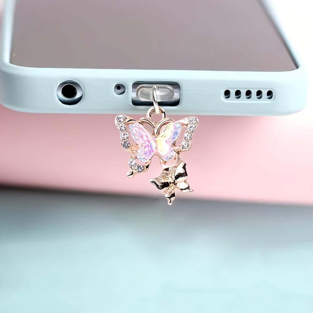 Type-C Butterfly Charge Port Anti Dust Plug Anti-Dust Charm Phone Dust Plug Phone Decorations