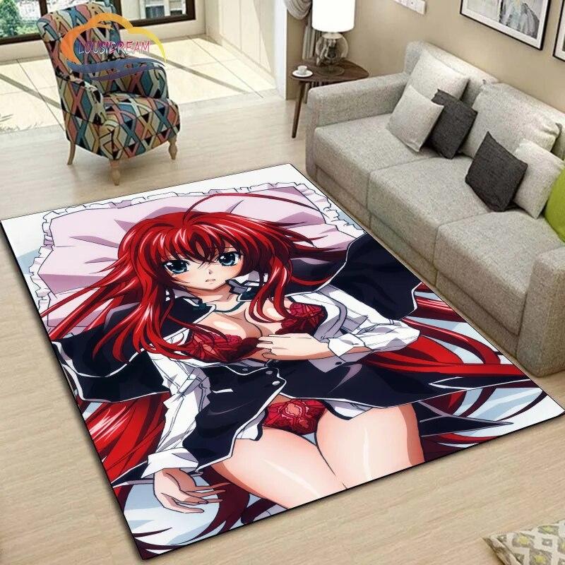 Ковер DxD для средней школы, милый сексуальный коврик с героями аниме для девочек, мультяшный ковер, большой декоративный нескользящий коврик в гостиной, для йоги для девочек