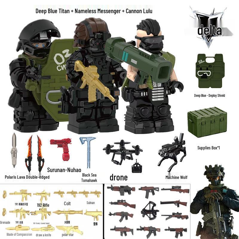 Совместимая LEGO Дельта Экшн Эрозия Золотой Розовый Велоцираптор Модель Минифигурка Игрушка