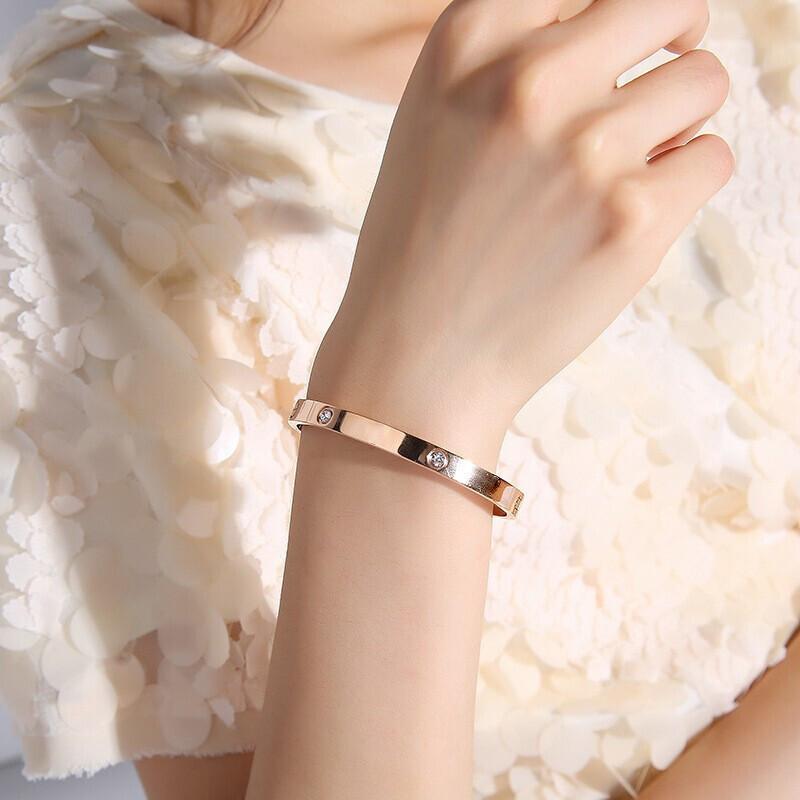 Gold Plating Lover Bracelets & Bangles for Women Charming Zirconia Couple Bracelet New Trendy Luxury Jewellery