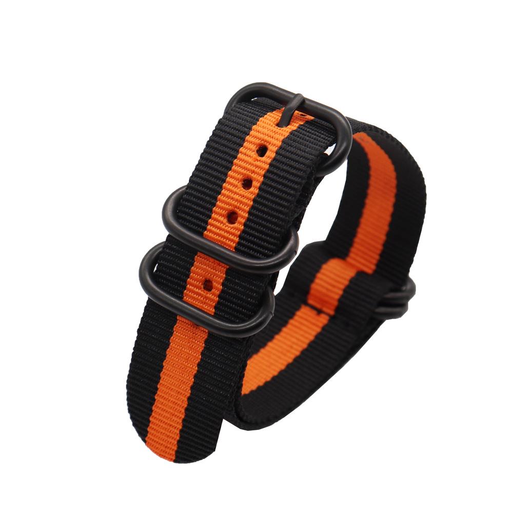 Ремешок для часов Zulu NATO из нейлона с черной пятикольцевой пряжкой, доступны варианты 18/20/22/24 мм