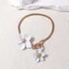 with OT Buckle Oil-Dripped Foot Chain Golden Beach Jewelry Simple Flower Pendant Anklet  Women
