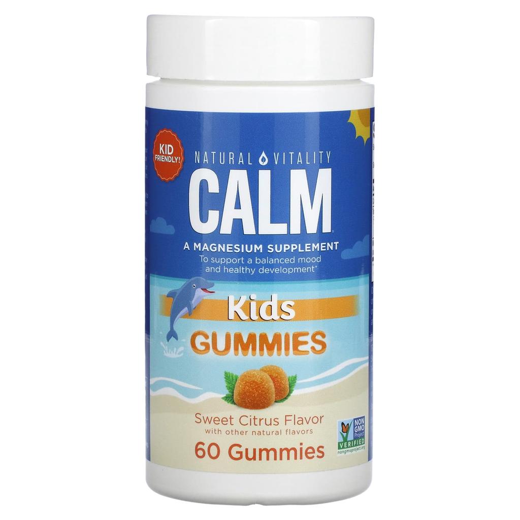 Natural Vitality, CALM, детские жевательные конфеты, сладкий цитрус, 60 жевательных конфет
